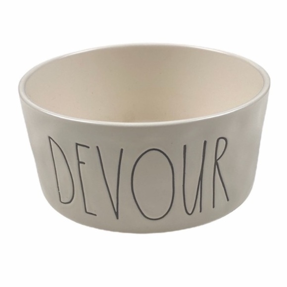 Rae Dunn “DEVOUR” Dog Bowl 6" - Picture 1 of 2
